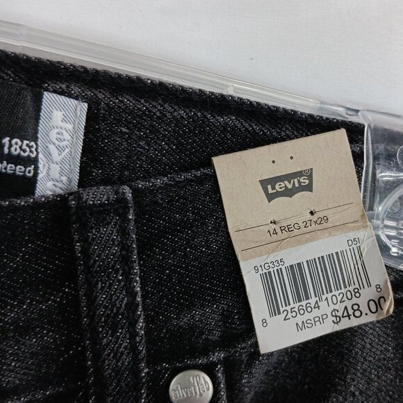 NEW LEVI'S SILVER TAB Stay loose Boy Jeans Black Size 14 Straight leg - Picture 6 of 9